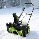 Kabellose Schneefräse, 3500 W Leistung, 40 V Akku, 50,8 cm Breite, 7,6 m Wurfweite, Dual-LED-Scheinwerfer für Einfahrten