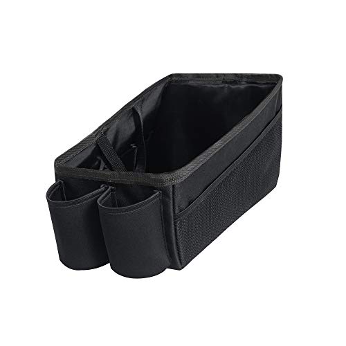 Image of FH Group E-Z Travel Multi-Use Car Organizer with Cup Holders | Back Seat Storage Black