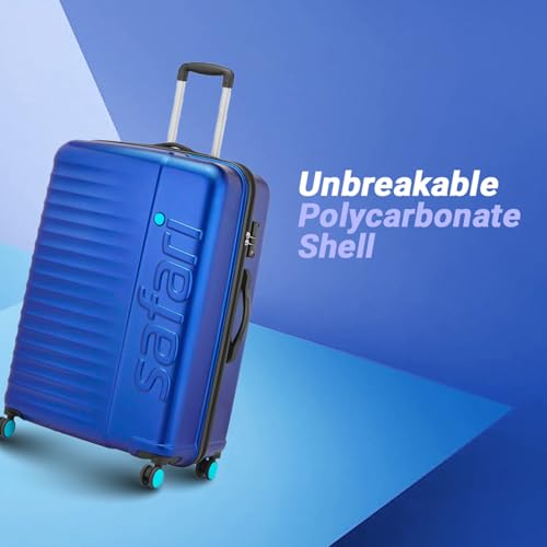Image of Safari Ignite 8 Wheels 71 Cms Medium Cabin Trolley Bag Hard Case Polycarbonate 360 Degree Wheeling System, Trolley Bags Suitcase for Travel, Midnight Blue