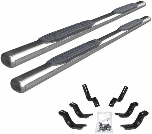 Replacement for Aichi Toyota Tundra with A CREWMAX CAB Year 2012 4 INCH SS Side Step KIT W Brackets by Technical Precision