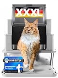 Samtpfote® „Grande“ Edelstahl Katzenklo – XXXL Katzentoilette 70×50 cm, geschlossen oder offen nutzbar – für Maine Coon & große Katzen, auslaufsicher & leicht zu reinigen