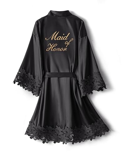 Image of Women's Short Kimono Robe Soft Bride Bridesmaid Robes for Wedding Party Bridal Robes Getting Ready