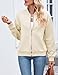 Womens Casual Zip up Jackets Comfy Long Sleeve Textured Bomber Jacket Coat Loose Fit Fashion Outfits