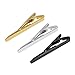 Fashion Black Gold Silver Tie Bar For Regular Ties Metal Simple Necktie Clasp Clip Clamp Pin For Wedding Anniversary, Business, Meeting And Daily Life (Silver)
