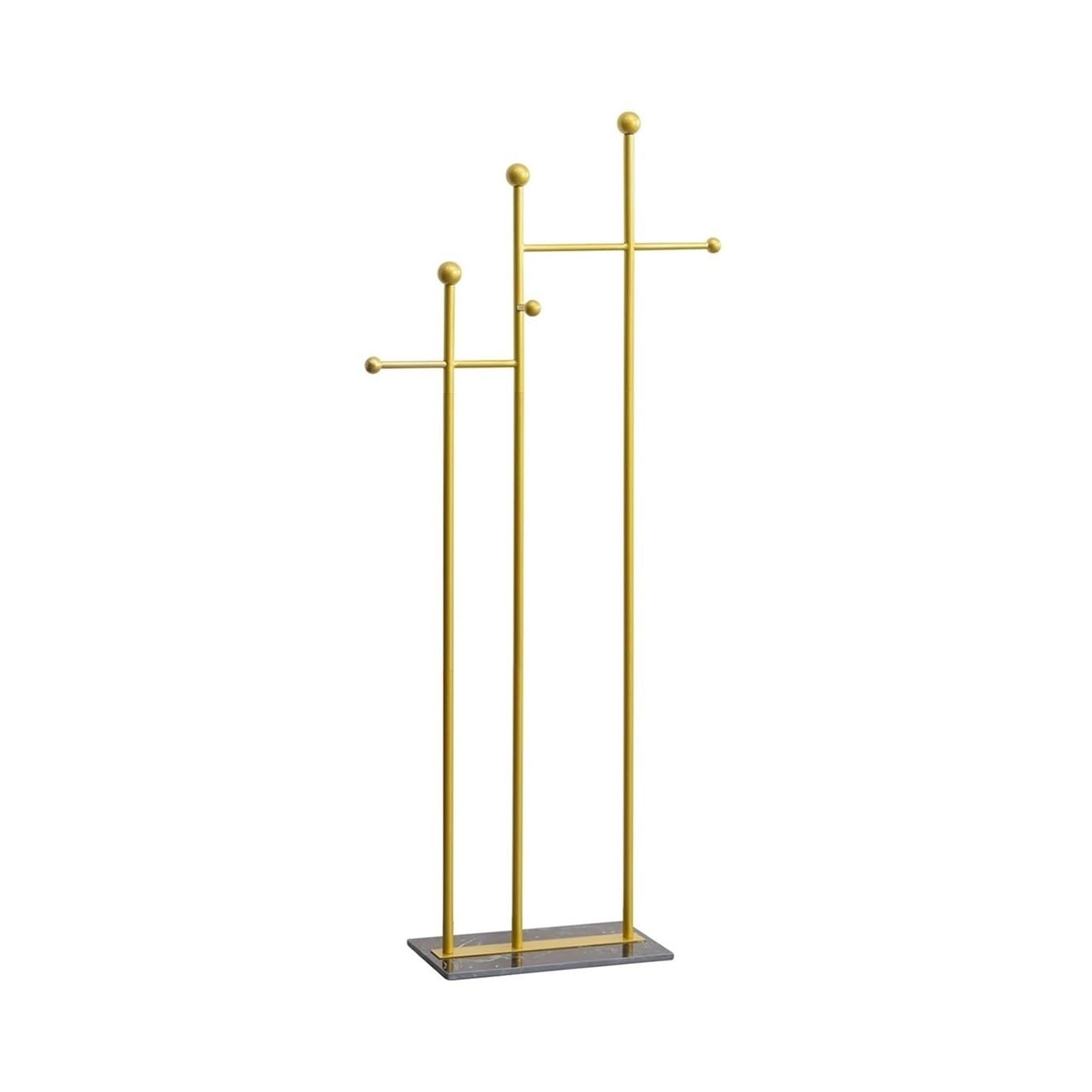 Dh2yjnbf3 Standing Coat Rack Freestanding With Marble Base Heavy Duty Standing Clothing With 7 Hooks For Hanging Scarf, Bag, Jacket Hallway(Gold)