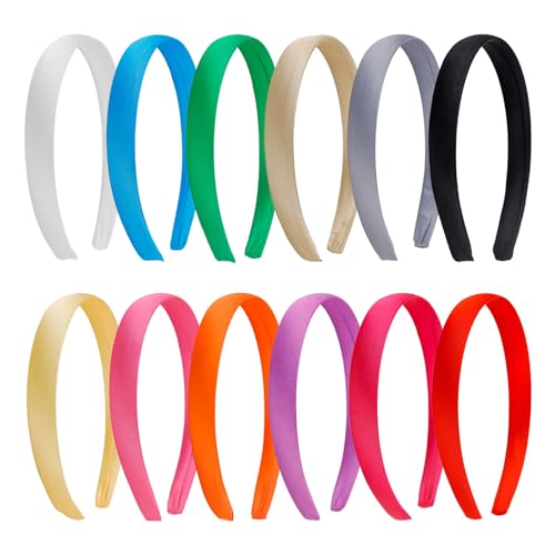 Amariver 8653 12 Pcs Satin Headbands cover