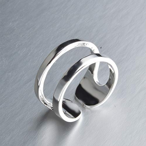 Bijoux pour femmes d'exception | Bague ouverte argentée chic - 5