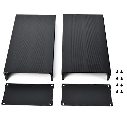 Boîtier électronique alu noir sablé antichoc et anti-interférence 55x106x200mm