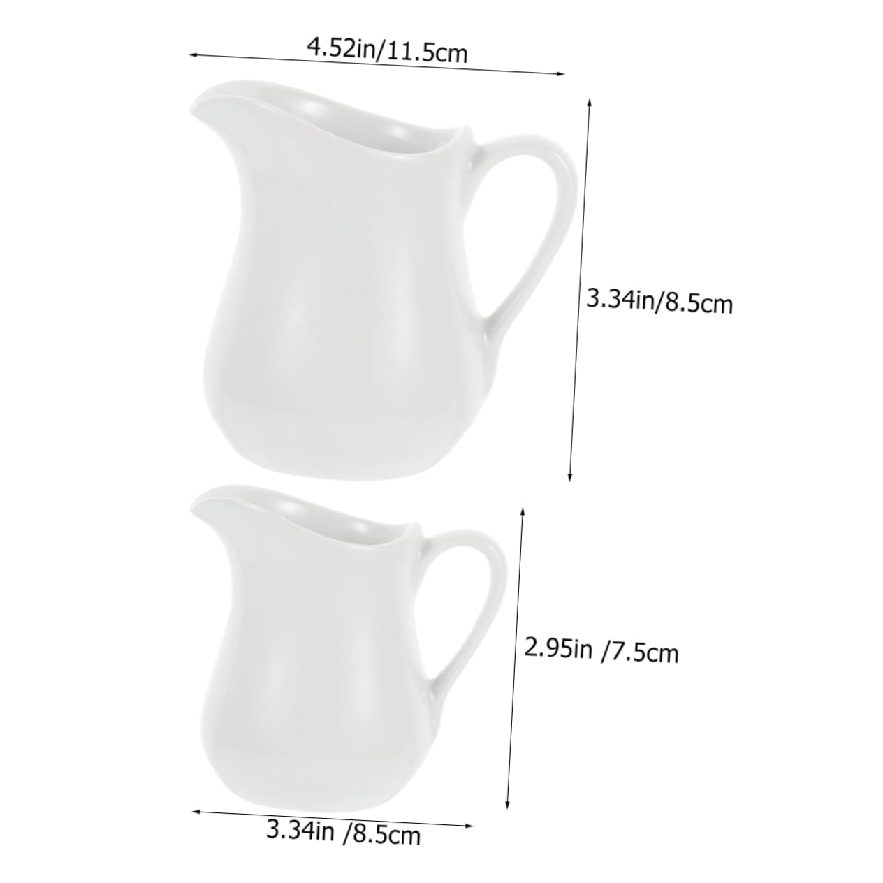 GRIRIW 2pcs Ceramic Milk Cup Small Milk Kettle Expresso Coffee Creamer Kettle Coffee Honey Pitcher Coffee Coffee Milk Jugs Soy Sauce Dispenser Coffee Dispenser Ceramics White