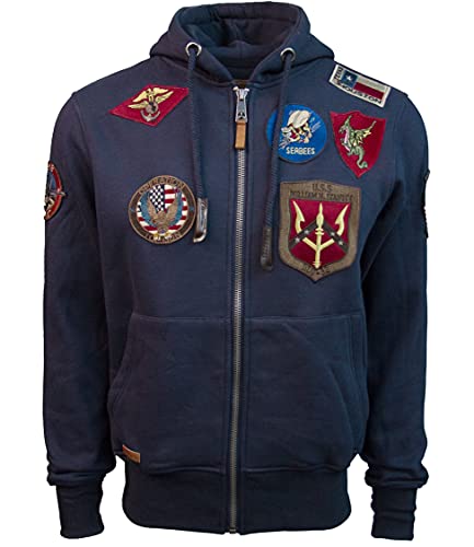 Top Gun® Men’s Zip Up Hoodie with Patches