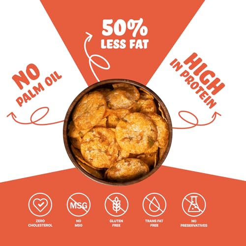 Image of BRB Rice Popped Chips - 4 Flavours | Not Fried. Not Baked | High Protein | 50% Less Oil, No Palm Oil, Healthy Snack | 4 Tubs x 85g Combo Pack (Pack of 3)