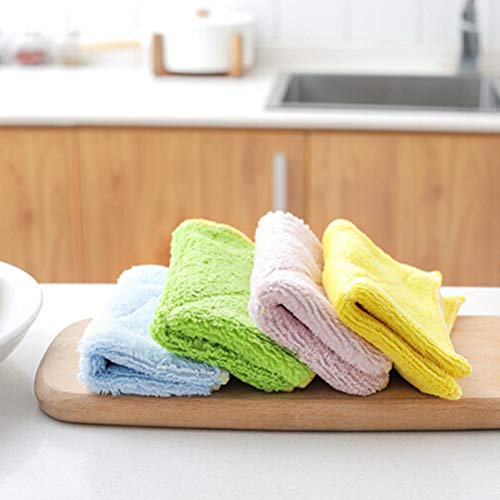 Topathy 5 peças premium microfibra profissional pano de limpeza toalha de cozinha multiuso duas core