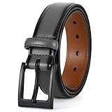 XZQTIVE TSA Belt For Men Metal Free Dress Belts Hypoallergenic Leather Belt With Black Buckle Nickle Free