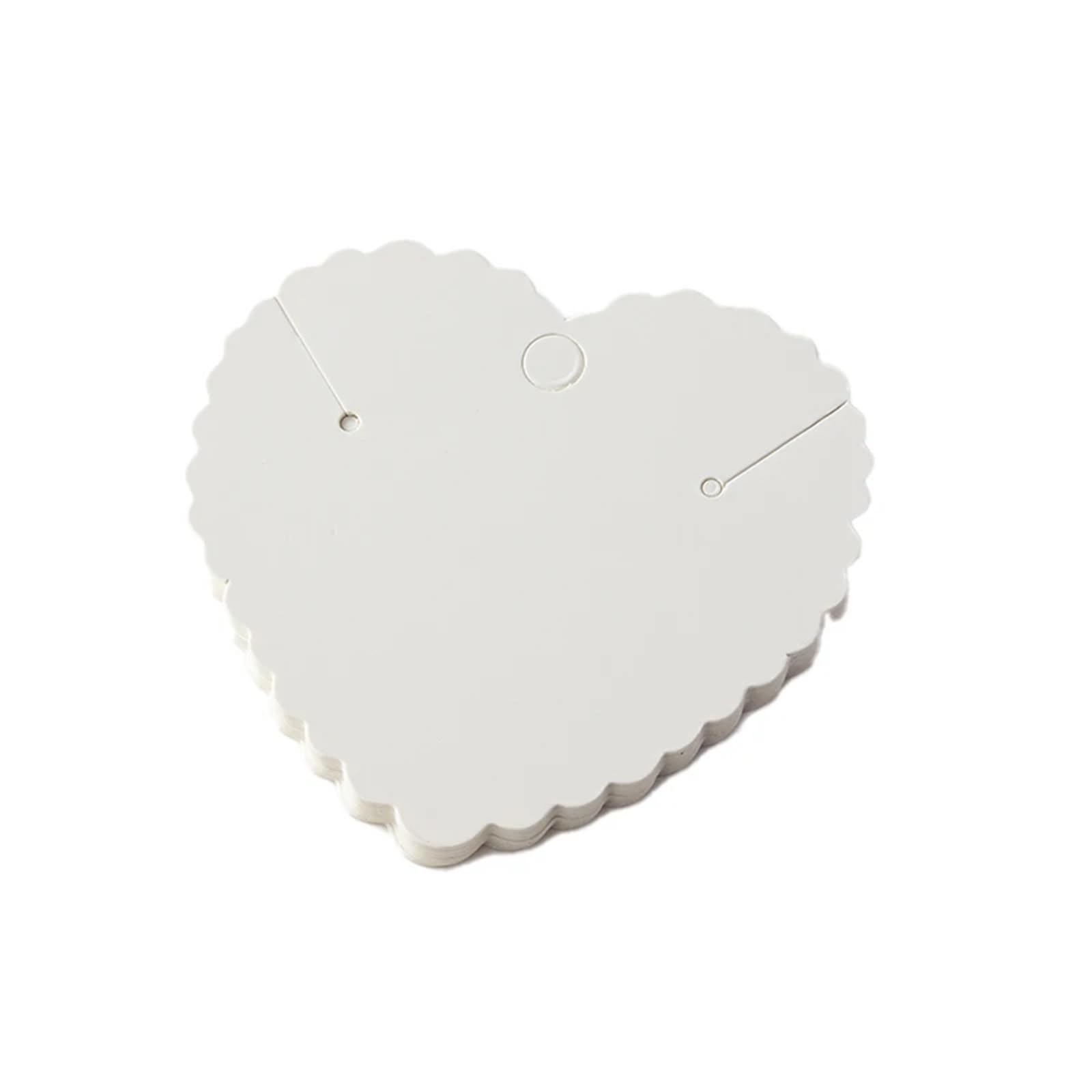 EDvkrgqx Earrings Necklace Display Cards, Heart Shape Earring Display Cards Holder for Jewelry Multicolor(White Heart)