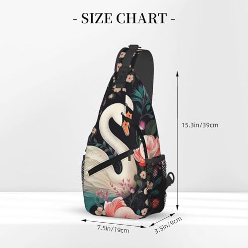 Bolso cruzado para hombre y mujer estilo floral negro miniatura 3