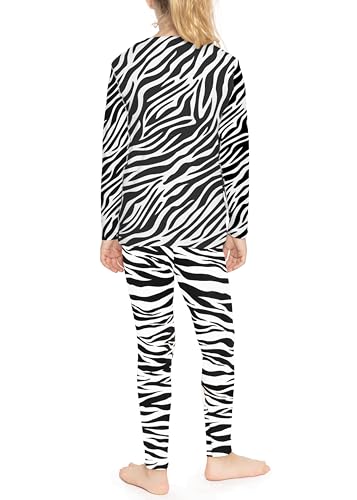 Image of STRETCH IS COMFORT Girls 2 Piece Hoodie Short Sleeve Long Sleeve Crew Neck Top and Leggings Set Kids Thermals Underwear Set