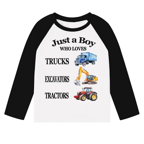 Image of Boys Construction Long Sleeve Raglan T-Shirt for 2-6 Years