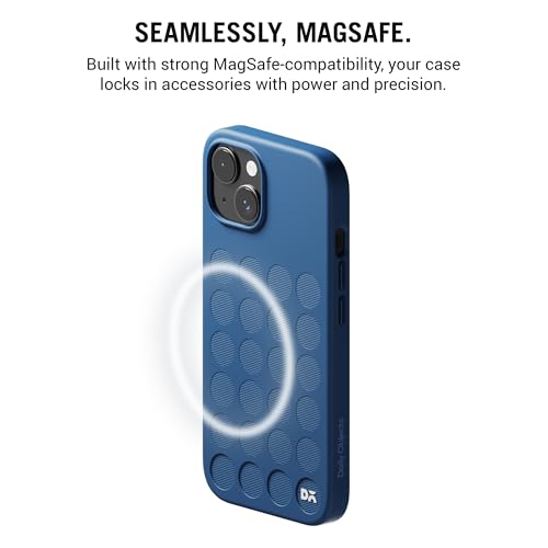 Image of DailyObjects iPhone 15 Stack Signature Magnetic Case Cover | Compatible with Magsafe | Camera & Body Protection | Shock /Scratch Proof| Dual Hybrid Protection | Wireless Charging - Indigo Blue