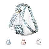 Uamita Portabebés en algodón transpirable. El portabebés ergonómico más práctico para niños de hasta 20 kg, tela de calidad producida sin usar fibras sintéticas Grigio Fantasy a Rete