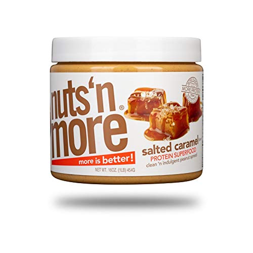 Nuts 'N More Salted Caramel Peanut Butter Spread, All Natural High Protein Nut