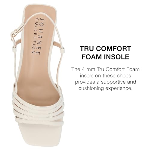Journee Womens Strappy Buckle Sling Back Covered Block Heel Open Square Toe Shayana Comfort Foam Sandals4