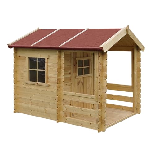 Wooden Playhouse for Kids Outdoor, 19 mm planks - Fun Wendy House Outdoor Play - Garden Play House for Kids H145 x 182 x 146 cm / 1.1 m2 - TIMBELA M501A