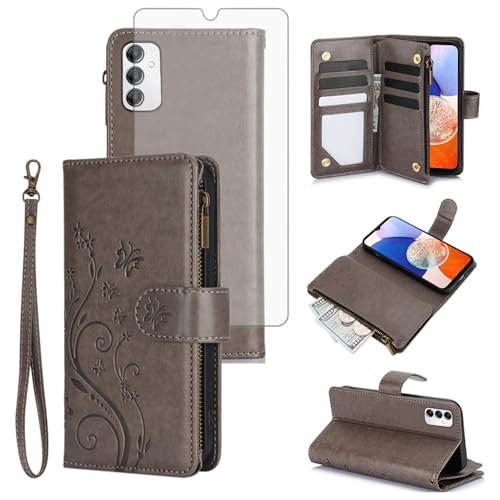 Housse coque Samsung Galaxy A14 4G/5G Asuwish YM020 Gris coque de téléphone