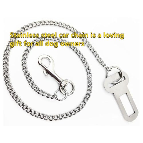 CVNRCLP Dog Seat Belt for Car - Heavy-Duty Stainless Steel Dog Harness with Safety Restraint Cable, Adjustable 60cm Dog Car Restraint for Small, Medium & Large Pets - Ideal for Vehicle Travel - Image 3