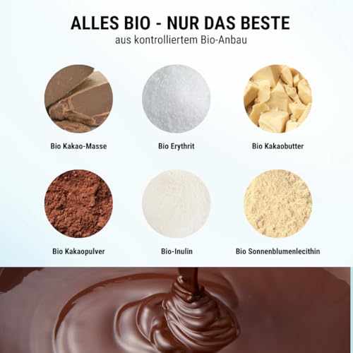 Bio Lower-Carb Schokodrops 190g | Gesüßt mit Erythrit ohne Zucker-Zusatz*, Vegan, zum Naschen, Backen - Zuckerfrei Optimal für Lower-Carb, Kohlenhydratereduziert, Keto Ernährung