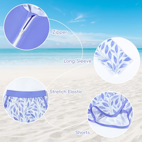 Image of Toddler Girls Long Sleeve Swimsuits Girl Swimwear Little Girls Swimsuits 2 Pieces Toddler Rash Guard Swimsuit Print