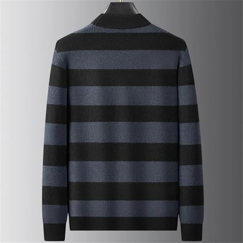 Men Wool Striped Pullover Sweater Long Sleeve Crew Neck Loose Thick Warm Casual Jumper2