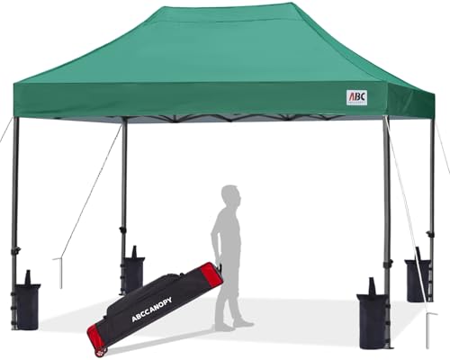 Image of ABCCANOPY Patio Pop Up Canopy Tent 10x15 Commercial-Series (Forest Green)