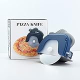 pizzaschneider Abnehmbar Handheld metal pizzaroller pizzaschneider lustig, mit Schutzkappe pizza zubehör für Pizza, Brot etc spülmaschinengeeignet(Rot)