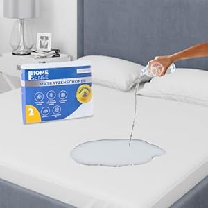 Home Sense Waterproof Mattress Protector for Single Bed, Pack of 2- Absorbent Mattress Protector, Breathable Mattress Cover Sheet, Waterproof Bed Sheet, Single M | 70x79 inch - 180x200 cm(Super King)