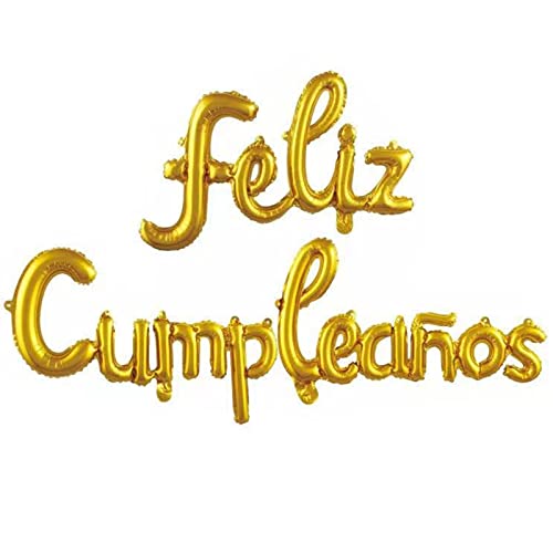 Feliz Cumpleanos Paty Decoration Birthday Banner Spanish Happy Birthday Letter Balloon Fiesta Party Theme Decoration Golden Balloon