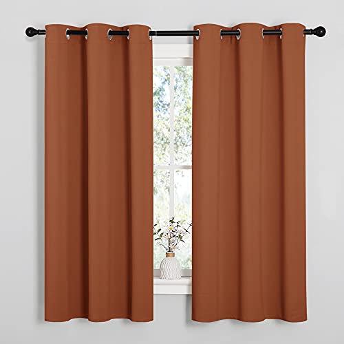 Image of NICETOWN Bedroom Curtains 63 inches Long, Privacy and Thermal Insulated Blackout Drapes for Windows (Burnt Orange, 1 Pair, 42 x 63 inches)