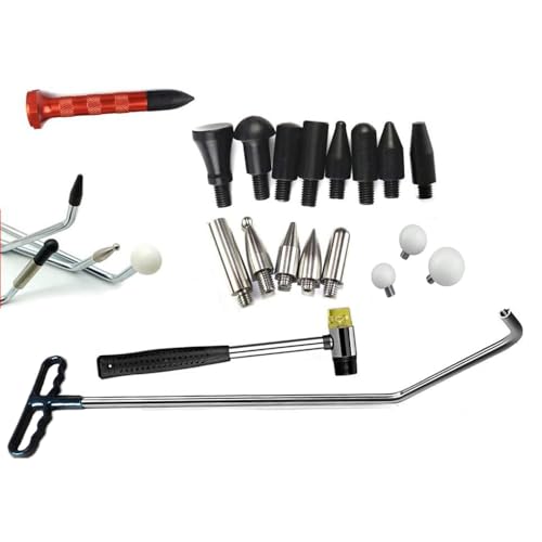 Houshan Paintless Dent Repair Rods Tools Kits with Taper Head and S-Hook for Car Auto Body Dents Hail Damage Removal Set Stainless Steel Hands Tools (P4)