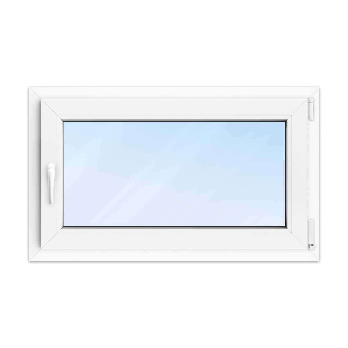FENSTERVERSAND - Finestra in plastica 100 x 60 cm, colore bianco – 2 vetri trasparenti – Finestra girevole e inclinata, finestra in plastica – DIN destra – L x A: 1000 x 600 mm, profilo 70 mm
