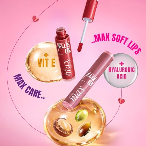 Image of Elle18 Matte Max Liquid Lipstick - Brown Butter, for Smooth Lips, with Hyaluronic Acid & Vitamin E, Blur Matte Finish, Transferproof & Smudgeproof - 6ml