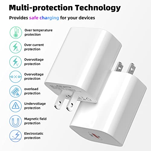 [Apple Mfi Certified] Iphone Charger Fast Charging, 2 Pack 20W Pd Usb-C Wall Charger And 6 Ft Usb C To Lightning Cable Iphone Fast Charger Compatible Iphone 14 13 12 11 More #TOP3