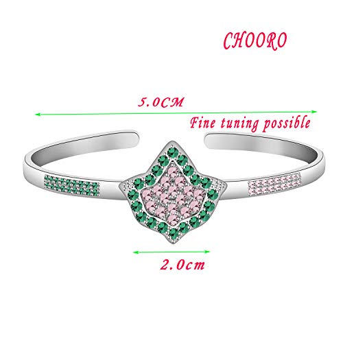CHOORO Pink and Green Charm Bracelet Graduation Jewelry2