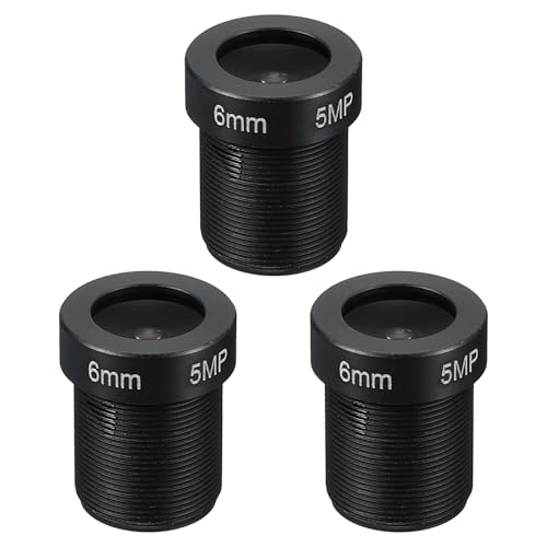 PATIKIL 8mm CCTV Camera Lens, F2.0 FPV Security Camera Lens 2MP 1080P Super Clear Camera Lens 48° Angle Lens M12 Threaded Dia for IP Camera Panoramic, 3 Pack