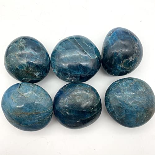 WGPHDW Meditation Home Decor, Natural Blue Apatite Palm Quartz Gem Crystal Polished Raw Stones Irregular Shape Healing Home Decoration Gifts Gifts,Natural Crystal (Size : 30-50g)
