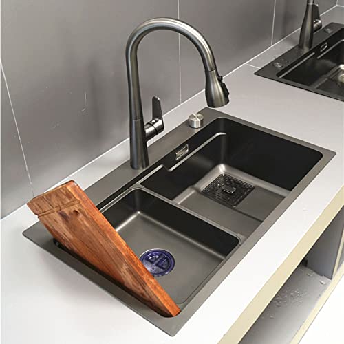 Évier de cuisine cuve unique acier inoxydable 75x45cm complet - 8