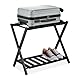Relaxdays Kofferständer, klappbar, Bambus, HBT: 58,5x68,5x38 cm, Gepäckständer mit Ablage, Kofferablage Hotel, schwarz