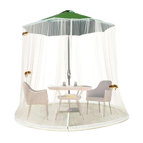 Filet suspendu de parasol pour des repas d'été sur la terrasse sans moustiques