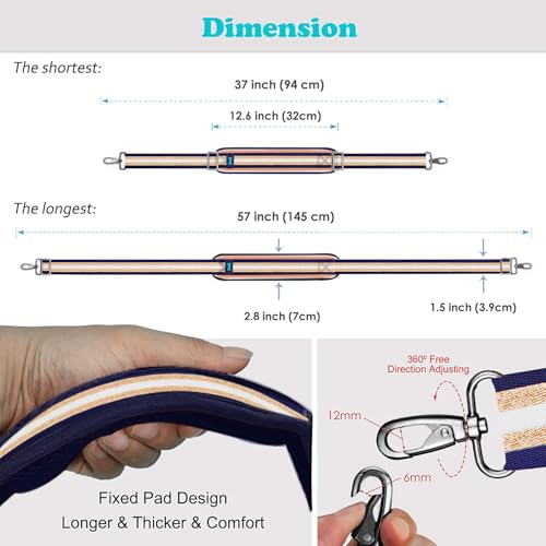 Image of ZINZ 57 inch Adjustable Bag Straps Replacement with Thick Fixed Pad