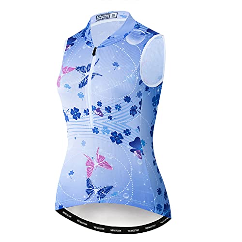 Bicicleta sin mangas Ciclismo Jersey media cremallera mujeres ciclo chaleco carretera bicicleta ropa, 112., XXL