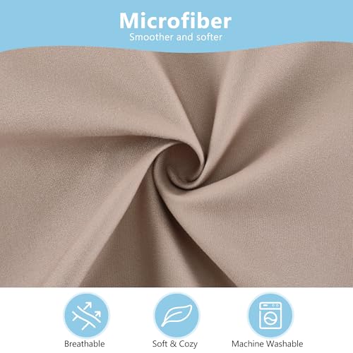 Image of TILLYOU Toddler Pillowcase 2 Pack with Envelope Closure,13 inch x 18 inch Silky Soft Microfiber Travel Kids Pillowcase for Boys and Girls, Khaki & Brown