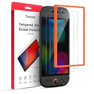 2-Pack Screen Protector Tempered Glass for Nintendo Switch 2 2025 [9H Hardness], Bubble-Free, Anti-Scratch, HD Clear with Alignment Frame Travel Case Friendly Cover Accessories